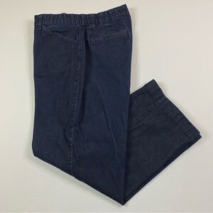 L.L. Bean Classic Fit Jeans Women's 16 Petite Cropped Stretch Waist Denim Chino‎